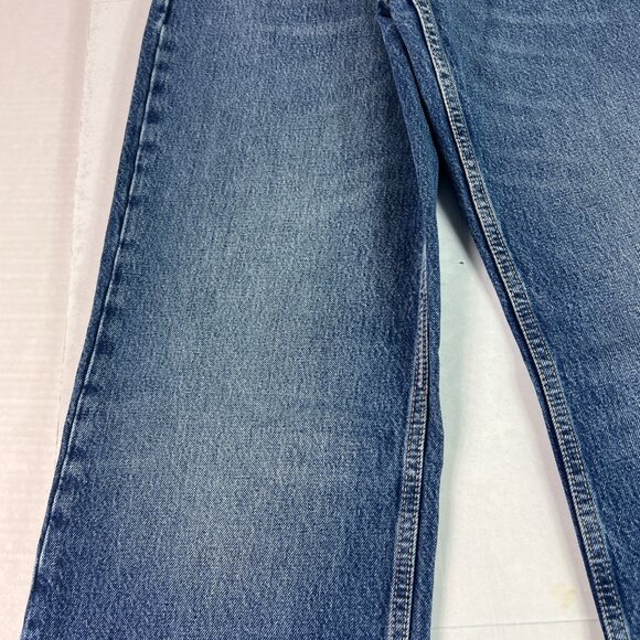 Zara Jeans Women's 31x33* High Rise Wide Leg Blue Faded Cotton Denim Tag 8 - Picture 4 of 16